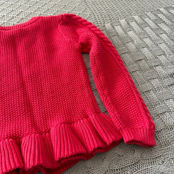 NWT Gap Red Cable Knit Peplum Sweater ~ 4 - Picture 9 of 10
